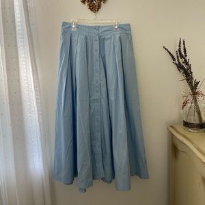 Banana Republic powder blue 100% cotton midi skirt
